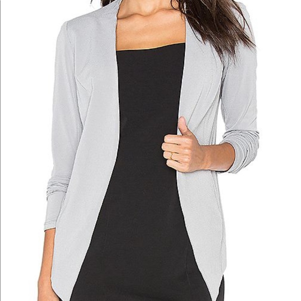 Like-New BCBGGeneration Drape Front Jacket- Grey Frost, Medium